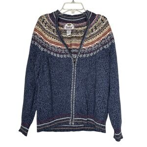 Vintage Y2K TIARA International Blue Full Zip‎ Cardigan Sweater, size M
